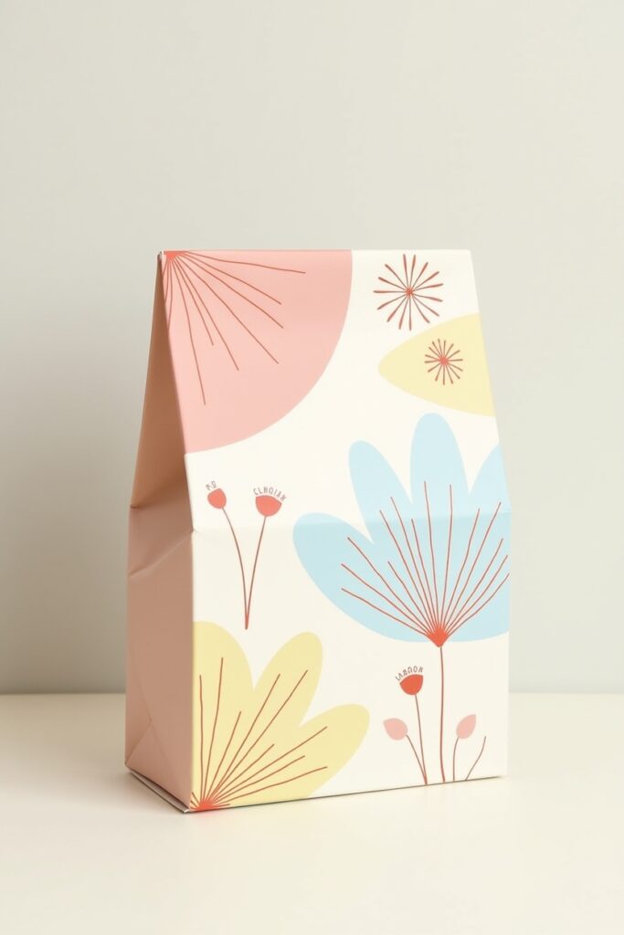 Pastel Color Palette with Custom Illustrations Packaging