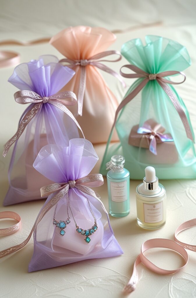 Tiny Gift Bags with Ribbons Packaging Ideas