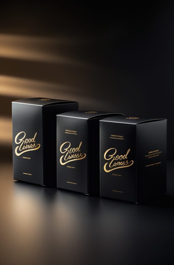 Luxury Black and Gold Packaging for High-End Cafés