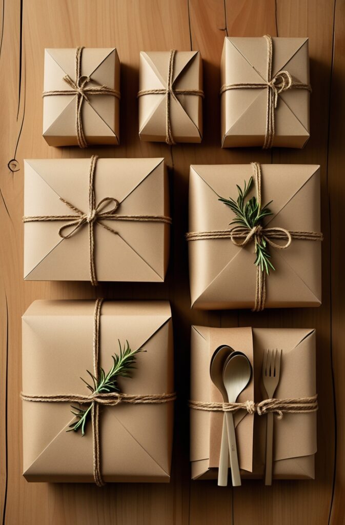 Minimalist Kraft Paper Takeaway Boxes