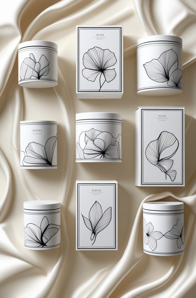 Monochrome Packaging with Simple Line Art