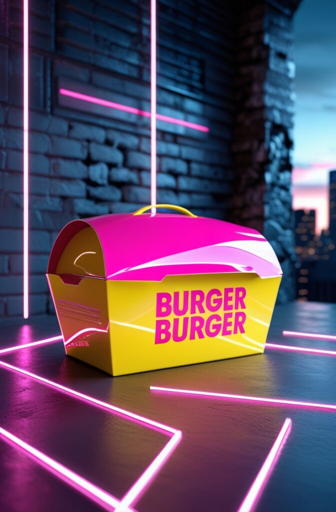 Neon-Themed Fast Food Packaging