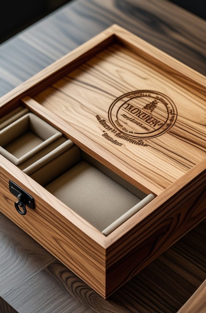 Rustic Wooden Boxes Packaging Ideas