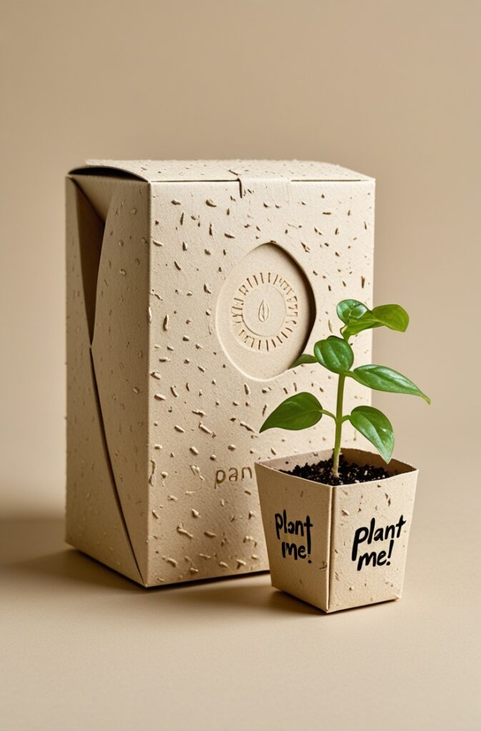 Sustainable Minimalist Packaging with Seed Paper